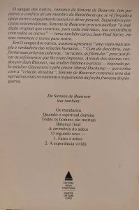O Sangue dos Outros, Simone de Beauvoir, Editora Nova Fronteira, Capa Mole, 1990